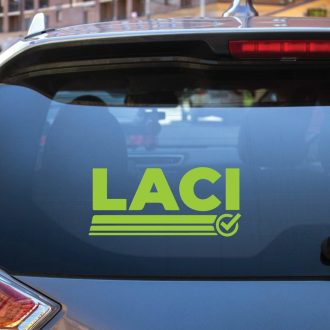 Laci, erőt sugárzó névmatrica autóra