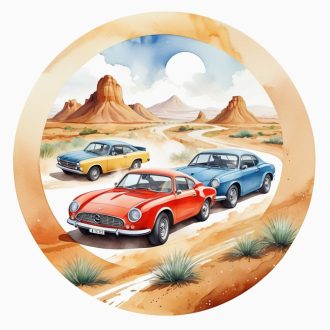 Retro stílusú falmatrica klasszikus autókkal