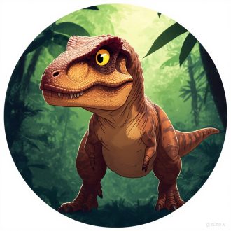 Barna dínó, fiúknak falmatrica