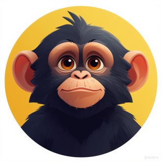 Majomportré, gyerekeknek falmatrica