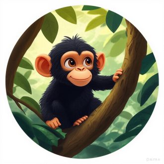 Kismajom a fán, gyerekszoba falmatrica