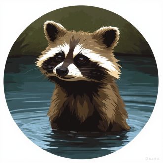 Mosómedve a folyóban, gyerekszoba falmatrica