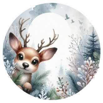 Kukucskáló kisszarvas, gyerekszoba falmatrica