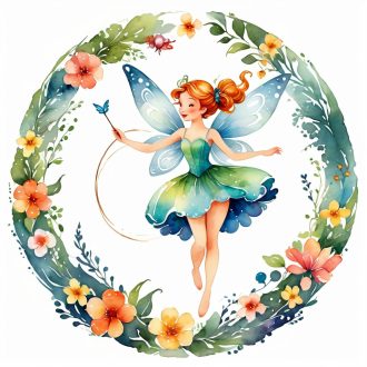 Tündér varázspálcával, lányoknak falmatrica