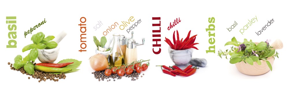 Fűszerek, konyhai matrica hátfal, 180 cm - Öntapadós Dekorác