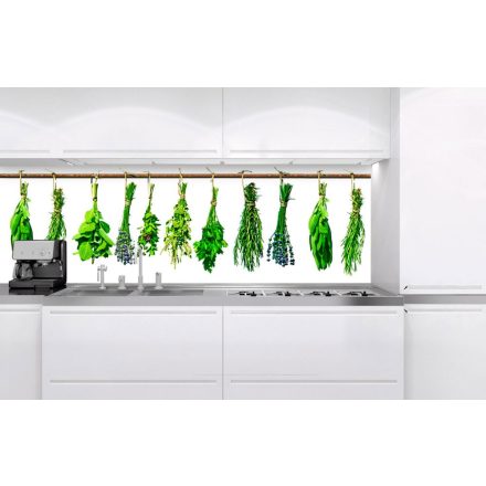 Fűszernövények, konyhai matrica hátfal, 180 cm