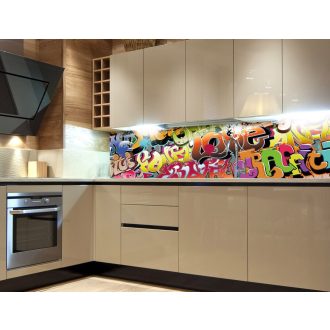 Graffiti, konyhai matrica hátfal, 180 cm