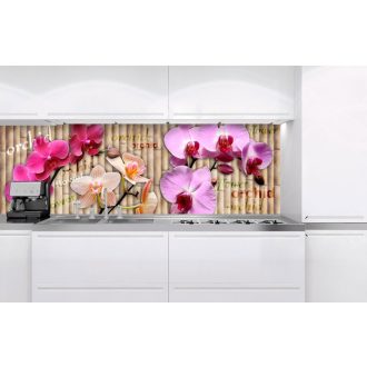 Orchideák, konyhai matrica hátfal, 180 cm