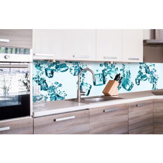 Jégkockák, konyhai matrica hátfal, 260 cm