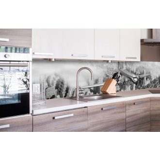   Repülőgép New York felett, konyhai matrica hátfal, 260 cm