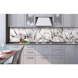Fehér pitypang, konyhai matrica hátfal, 260 cm