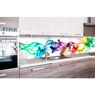 Színes füst, konyhai matrica hátfal, 260 cm