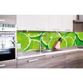 Lime szeletek, konyhai matrica hátfal, 260 cm