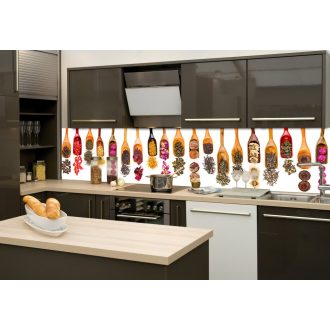 Szárított fűszerek, konyhai matrica hátfal, 260 cm