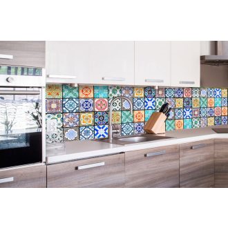Csempeminták, konyhai matrica hátfal, 260 cm