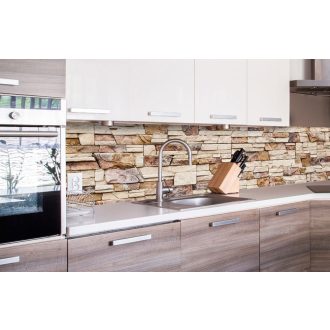 Vintage téglafal, konyhai matrica hátfal, 260 cm