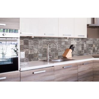 Szürke kőfal, konyhai matrica hátfal, 260 cm