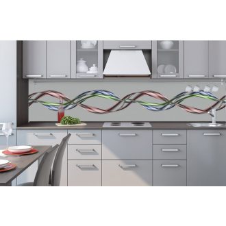 Színes vibrálás, konyhai matrica hátfal, 260 cm