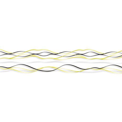 Sárga fekete hullámok, konyhai matrica hátfal, 260 cm