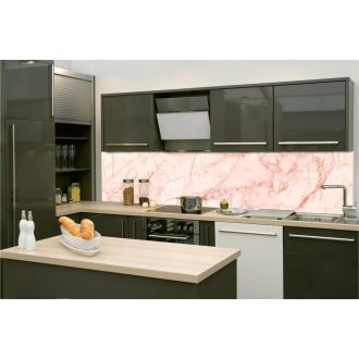 Rózsaszín márvány, konyhai matrica hátfal, 260 cm