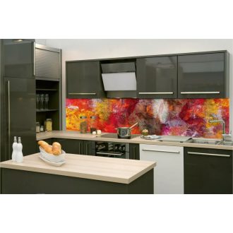 Absztrakt fal, konyhai matrica hátfal, 260 cm