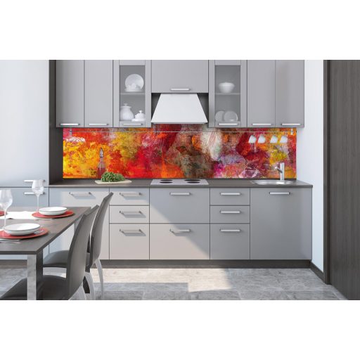 Absztrakt fal, konyhai matrica hátfal, 260 cm