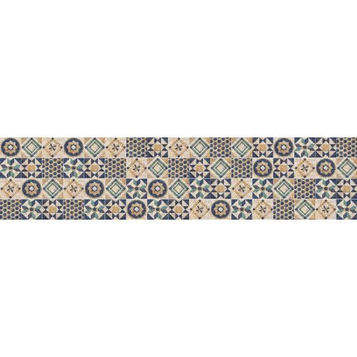 Portugál csempeminta, konyhai matrica hátfal, 260 cm