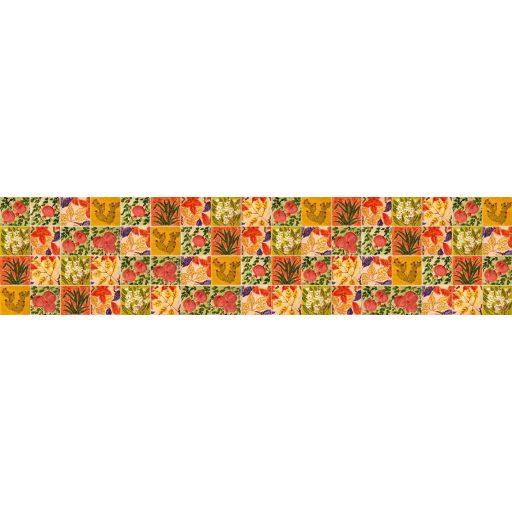 Festett csempeminta, konyhai matrica hátfal, 260 cm