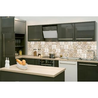 Bézs  csempeminta, konyhai matrica hátfal, 260 cm