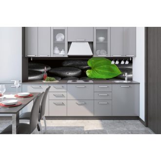 Levél kövekkel, konyhai matrica hátfal, 260 cm