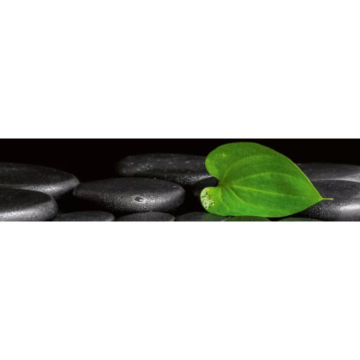 Levél kövekkel, konyhai matrica hátfal, 260 cm