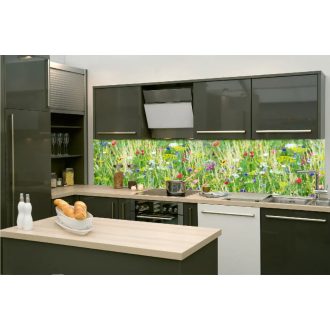 Virágos rét, konyhai matrica hátfal, 260 cm