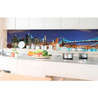 Manhattan fényei, konyhai matrica hátfal, 350 cm