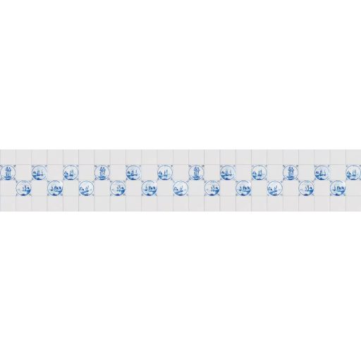 Kék csempeminta, konyhai matrica hátfal, 350 cm