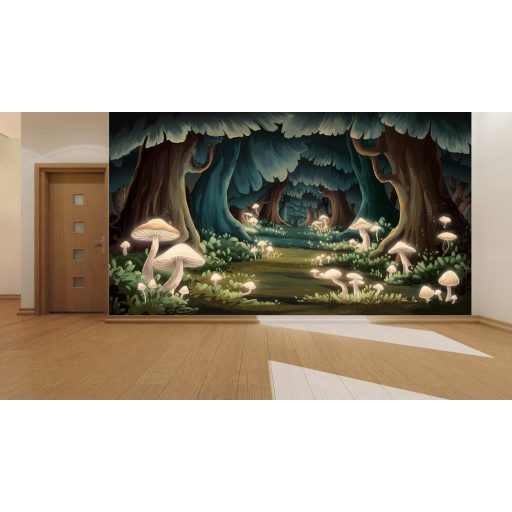 Meseerdő világító gombái, vlies poszter tapéta