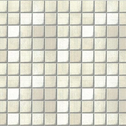 Fehér mozaik - ezüst fuga mintás 3D öntapadós tapéta a Dekormatricák Webáruházban