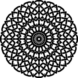 Mandala, fekete-fehér falmatrica