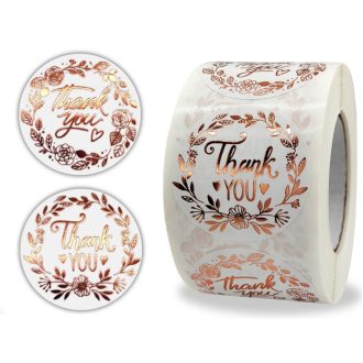 Thank you, 500 db-os rosegold fényes feliratú matrica