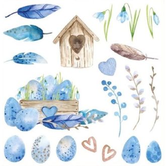 Vintage húsvéti ablakmatrica, sztatikus25