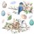 Csillámos pasztell madarak2, húsvéti sztatikus ablakmatrica