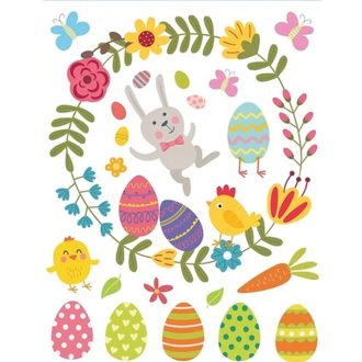 Tavaszi hangulat, sztatikus húsvéti ablakmatrica