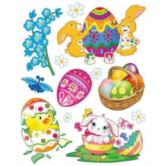 Mesés Húsvét8, sztatikus ablakmatrica