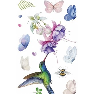 Kolibri tavasszal, ragasztómentes ablakmatrica
