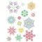 Éjjel világító színes hópelyhek (8), sztatikus ablakmatrica