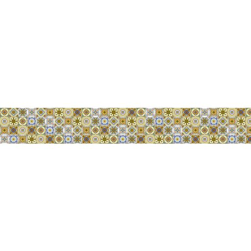 Sárga portugál csempeminta, konyhai matrica hátfal, 420 cm