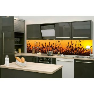 Naplemente a nádasban, konyhai matrica hátfal, 260 cm