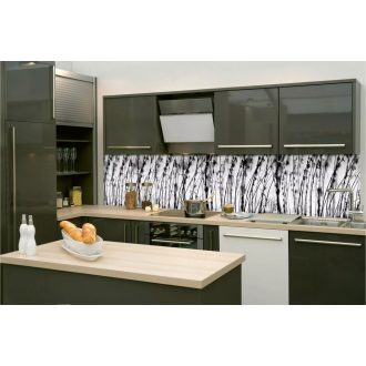 Fekete-fehér mező, konyhai matrica hátfal, 260 cm