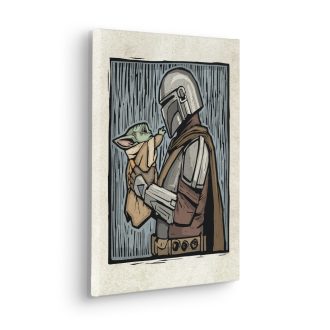 Star Wars The Mandalorian Lino-vágás, vászonkép