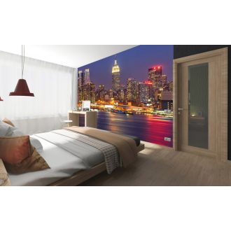 Kivilágított felhőkarcolók, poszter tapéta 225*250 cm