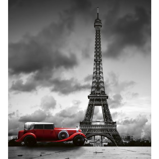 Eiffel-torony piros autóval, poszter tapéta 225*250 cm